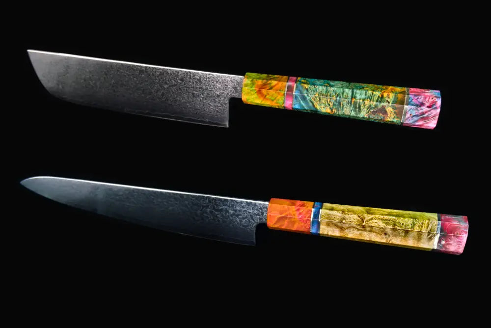 Damascus kitchen knives | Mosaic Edition | Razor-sharp-knives.com