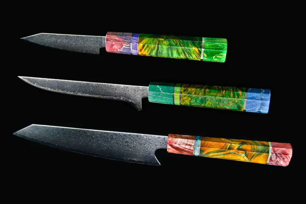 Damascus kitchen knives | Mosaic Edition | Razor-sharp-knives.com