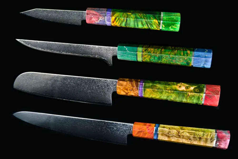 Damascus kitchen knives | Mosaic Edition | Razor-sharp-knives.com