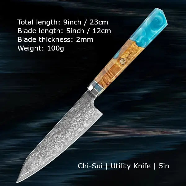 Customize your Damascus Kitchen Knives | Chi-Sui Edition | Razor-sharp-knives.com