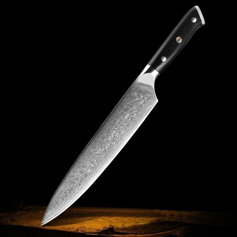 Damascus kitchen knives | Black Edition | Razor-sharp-knives.com