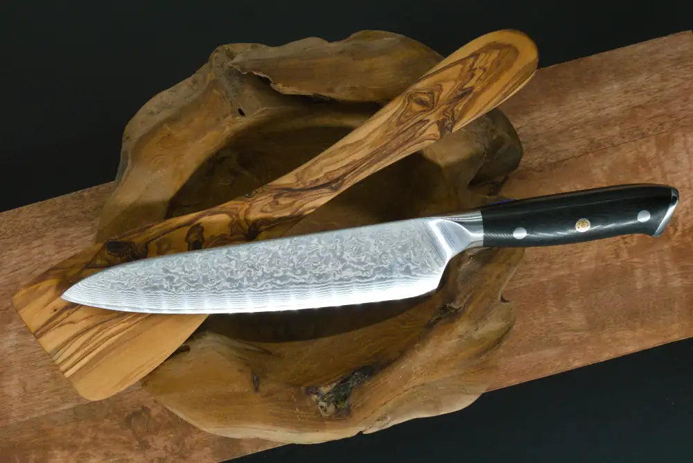 Damascus kitchen knives | Black Edition | Razor-sharp-knives.com