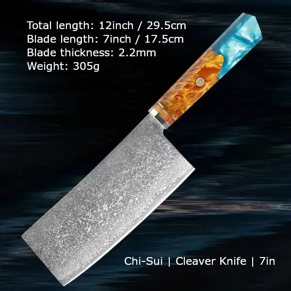 Customize your Damascus Kitchen Knives | Chi-Sui Edition | Razor-sharp-knives.com