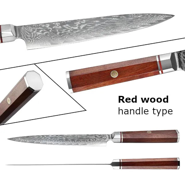 Customize your Damascus Kitchen Knives | Handle type | Razor-sharp-knives.com