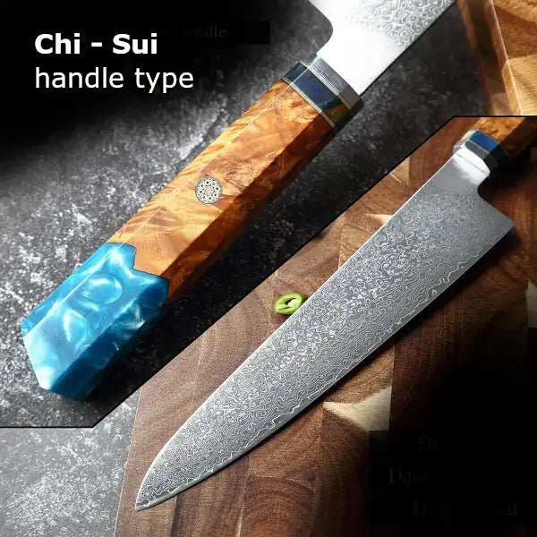 Customize your Damascus Kitchen Knives | Handle type | Razor-sharp-knives.com