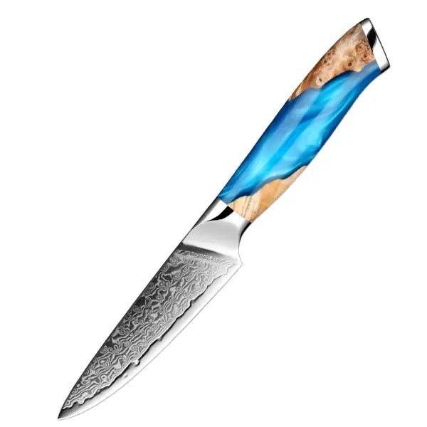 Damascus kitchen knives | Skyblue Edition | Razor - Sharp - Knives