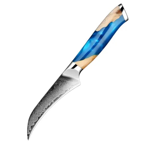 Damascus kitchen knives | Skyblue Edition | Razor - Sharp - Knives