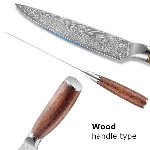 Customize your Damascus Kitchen Knives | Handle type | Razor-sharp-knives.com