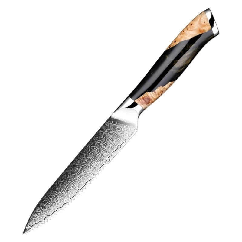 Damask Kitchen Knives - Black Wood Edition - Razor-Sharp - Knives