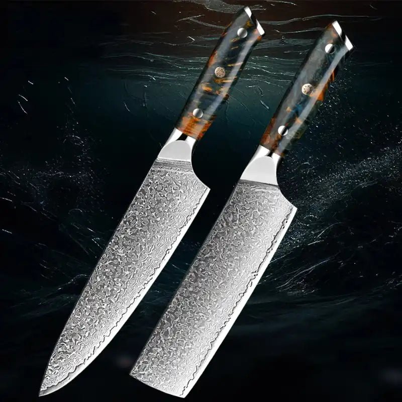 Razor-sharp Damask Knives | Peacock Edition - Razor-Sharp - Knives