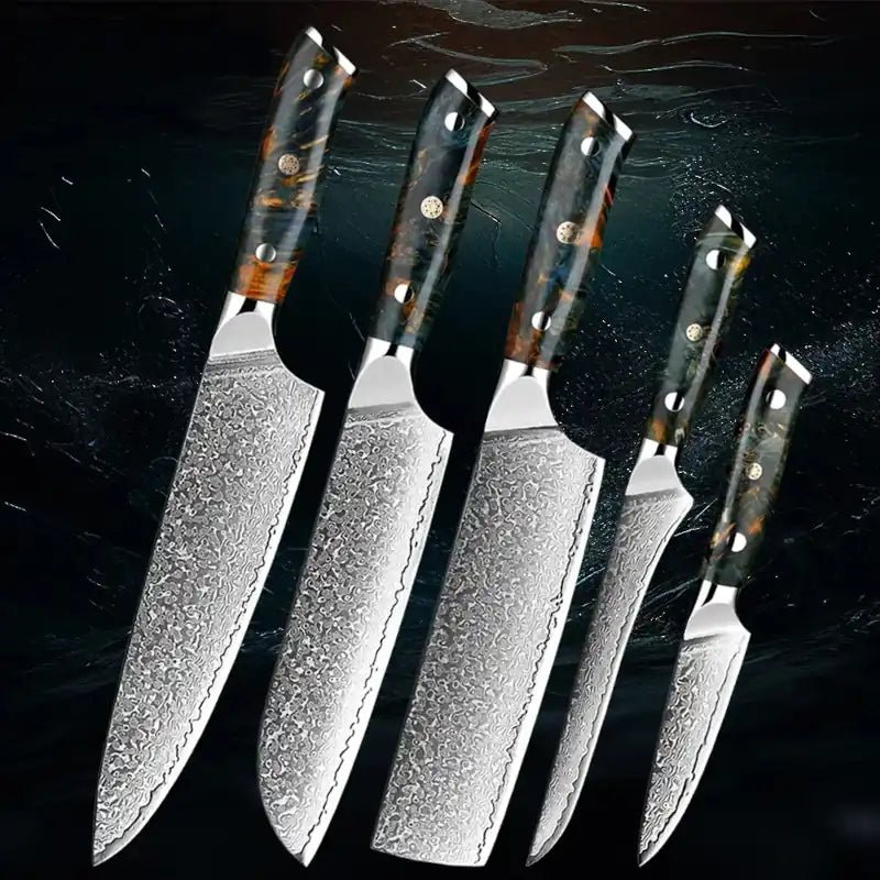 Razor-sharp Damask Knives | Peacock Edition - Razor-Sharp - Knives